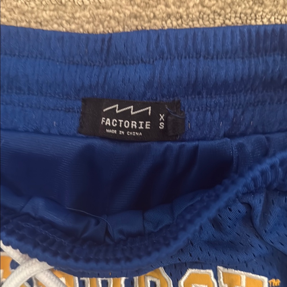 Blue and Yellow Pittsburgh Mesh Athletic Shorts; size XS men’s - Picture 2 of 3